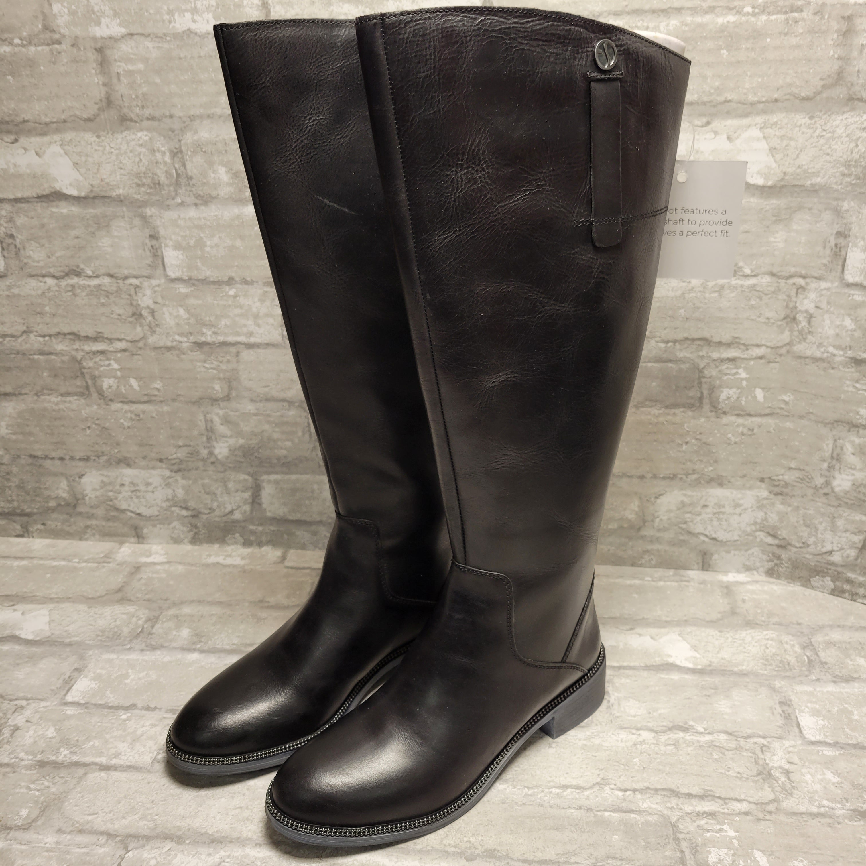 Franco Sarto Women's Becky Knee High Boot, Wide Calf, Black 6M (8026216104174)